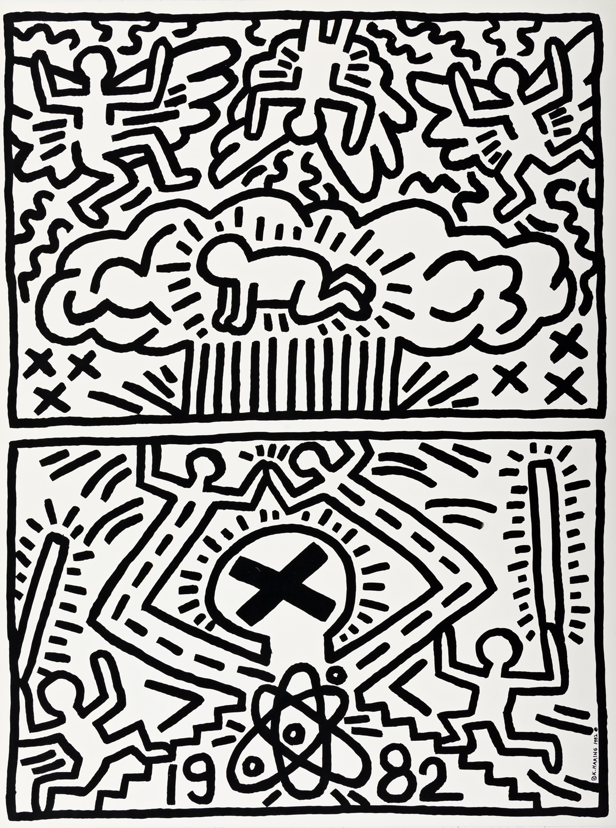 Anti-Nuclear Rally Poster by Keith Haring.