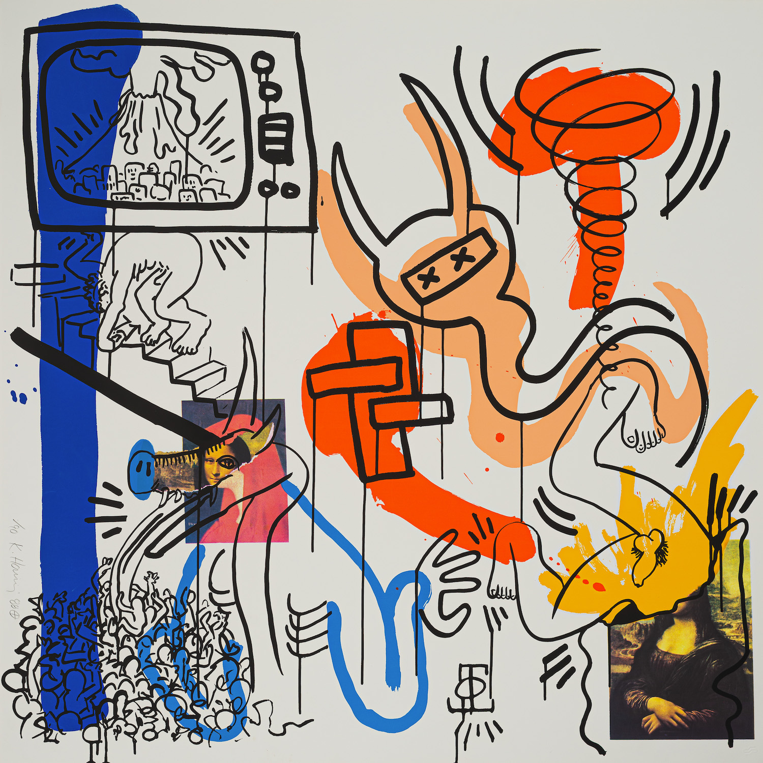 The Apocalypse 7 screenprint by Keith Haring from 1988.