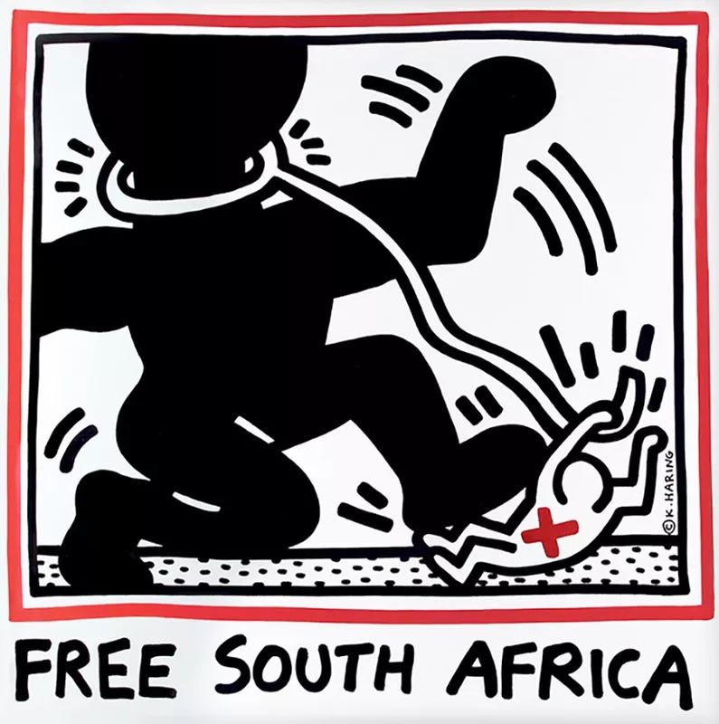 Free South Africa lithograph by Keith Haring.