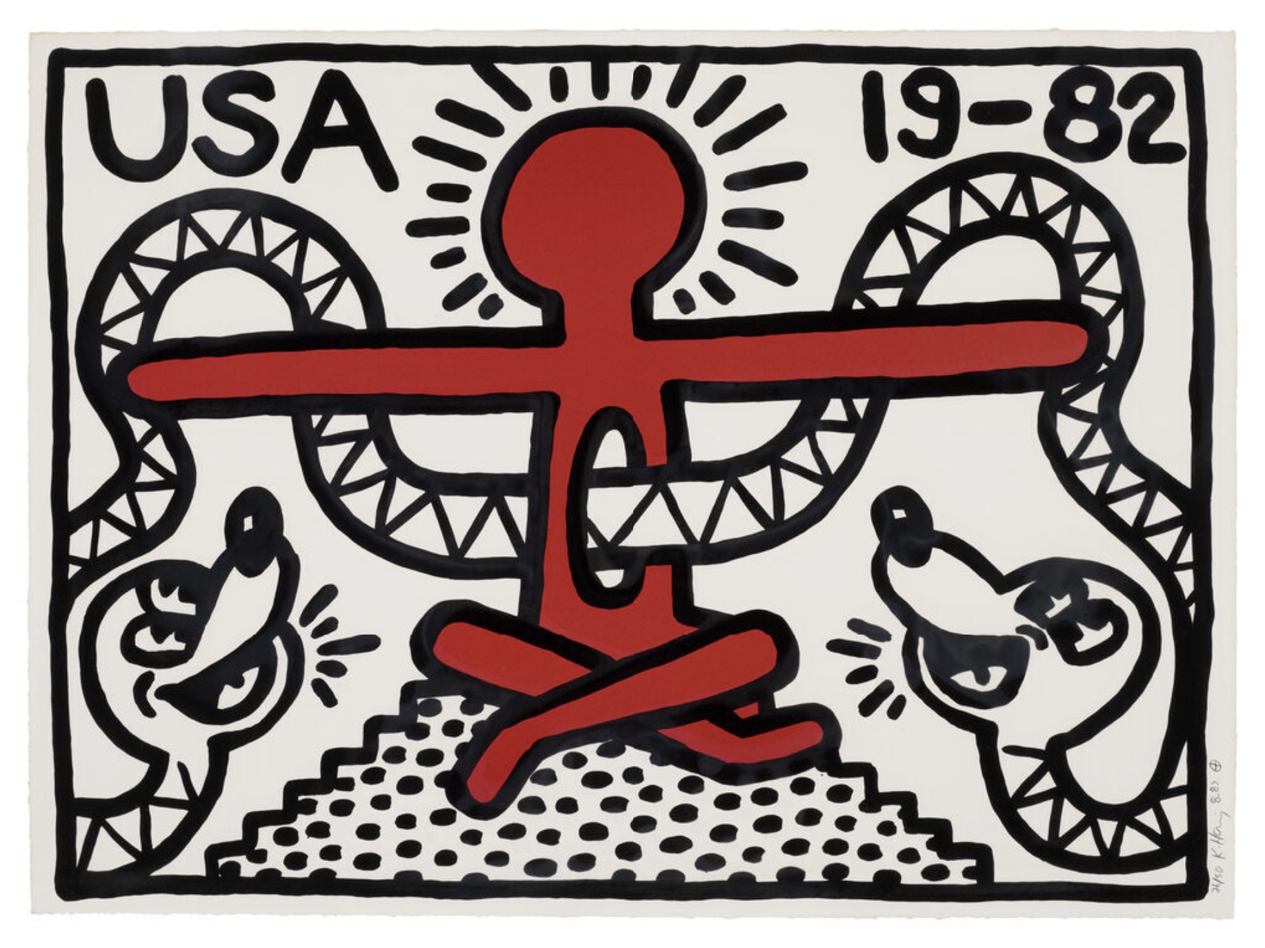 USA 19-82 original print by Keith Haring.