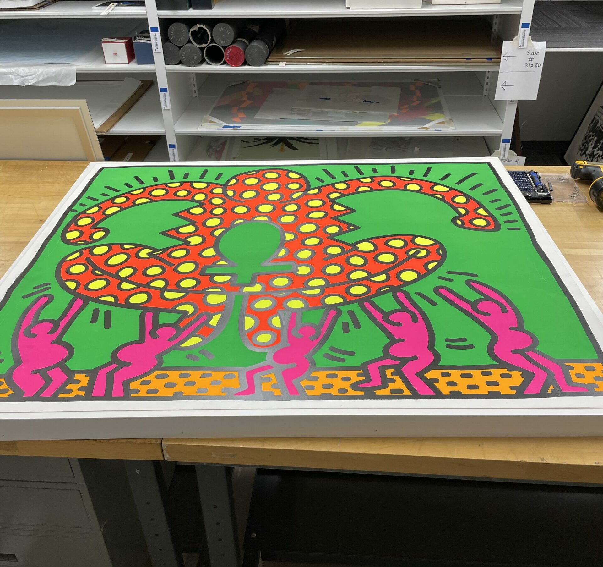 Untitled 9 print by Keith Haring out of frame