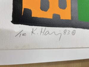 Keith Haring's signature on the Untitled 9 (Fertility Suite) print