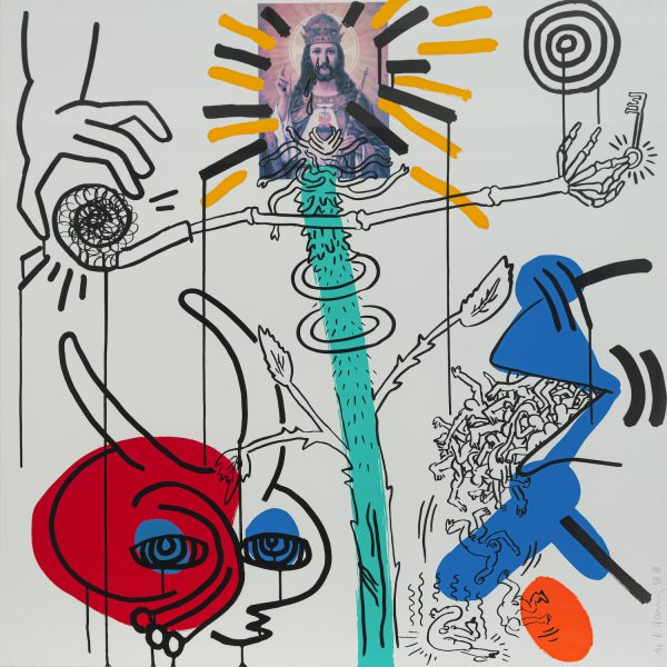 Scanned image of the Apocalypse 10 screenprint by Keith Haring.