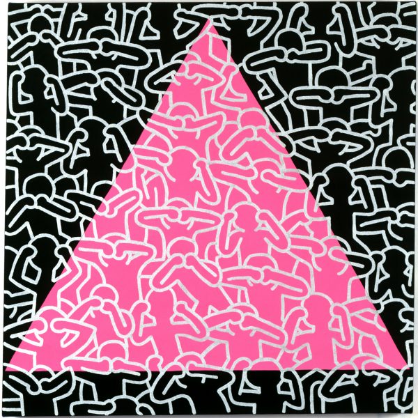 Scan of the Silence Equals Death print by Keith Haring.